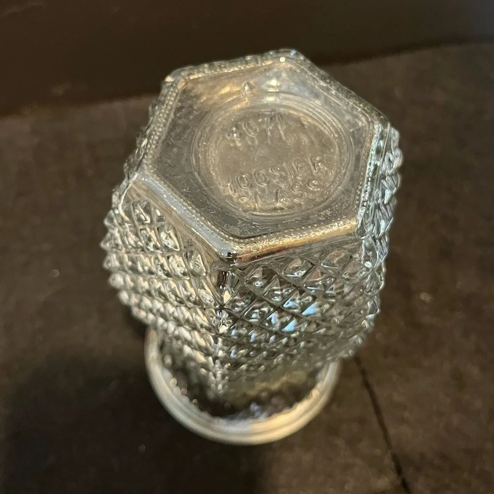 Vintage Hoosier Glass Diamond Point Hobnail Glass Vase - Clear - Picture 7 of 13